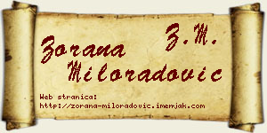 Zorana Miloradović vizit kartica